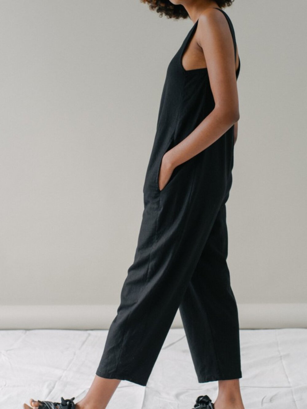 Reifhaus Lou Jumpsuit - Medium PLEASE READ - black linen sleeveless relaxed